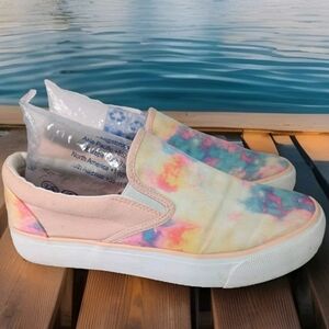 Olivia + Kate Pastel Tie Dyed Slip-on Sneakers 8.5  Perfect for Spring &…